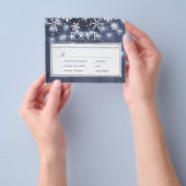 冬の結婚式　出欠確認カード　フライヤー　予算を抑えたラスティックスタイル チラシ (手)