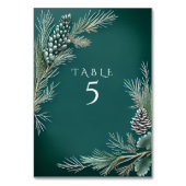 冬の結婚式 松ぼっくり ピネベリー 緑 白 テーブルナンバー (裏面)