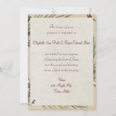 冬の結婚式、松ぼっくり ブラック キャップ シカデー 招待状 (裏面)