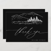 冬の結婚式 |松林素朴山 サンキューカード (正面/裏面)