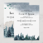 冬の結婚式Iinvitationカードストックデザイン 招待状 (正面/裏面)