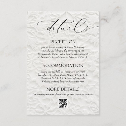 冬の結婚式QRコード詳細 エンクロージャーカード (正面)