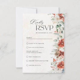 冬の結婚式RSVPカード 出欠カード