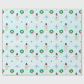 冬の絵を描ワンダーランドの手編み雪だるま ラッピングペーパー (フラット)