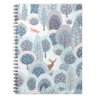 冬の継ぎ目のない模様(抽象芸術フラット) ノートブック