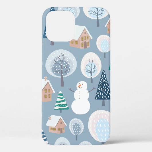 冬の継ぎ目のない模様(抽象芸術フラット) Case-Mate iPhoneケース (裏面)