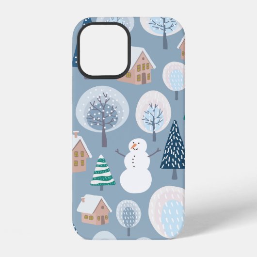 冬の継ぎ目のない模様(抽象芸術フラット) iPhoneケース (裏面)