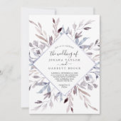 冬の緑が一面結婚に 招待状 (正面)