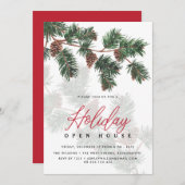 冬の緑とコーン |ホリデーオープンハウス 招待状 (正面/裏面)
