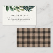 冬の緑と格子囲いカード エンクロージャーカード (正面/裏面)