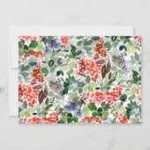 冬の緑と赤い実のホリデー便箋 ノートカード (裏面)