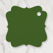 冬の緑に覆われたモノグラムの結婚紋 フェイバータグ (裏面)