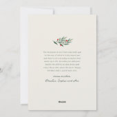 冬の緑のアイボリー写真クリスマス シーズンカード (裏面)