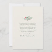 冬の緑のアイボリー3写真クリスマス シーズンカード (裏面)