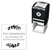 冬の緑のアドレス自己インク付きゴムスタンプ セルフインキングスタンプ (インサイチュ)