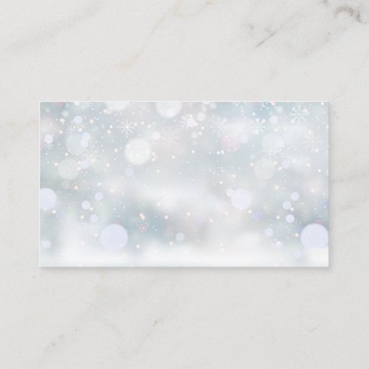 冬の緑のウェディングシャワーギフトレジストリ エンクロージャーカード (裏面)