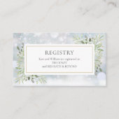 冬の緑のウェディングシャワーギフトレジストリ エンクロージャーカード (正面)