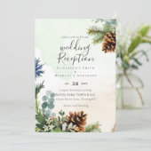 冬の緑のウェディングレセプション夕べのみ 招待状 (スタンド正面)