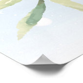 冬の緑のウェルカムサイン ブライダルシャワー ポスター (角)