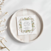 冬の緑のエレガントなスクエアオープンハウス 招待状