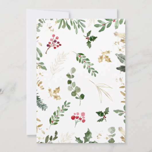 冬の緑のカップルのシャワー招待状 招待状 (裏面)