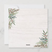 冬の緑のクリスマスフォトカード シーズンカード (裏面)