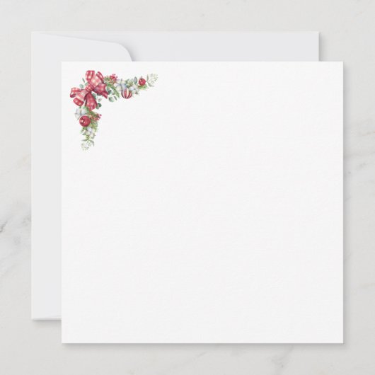 冬の緑のクリスマスフォトホリデーカード (裏面)