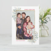 冬の緑のクリスマスフォトホリデーカード シーズンカード (スタンド正面)