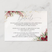 冬の緑のクリスマスボウ結婚レッドの詳細 エンクロージャーカード (正面)