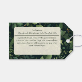 冬の緑のクリスマス ホットチョコレートミックス ギフトタグ