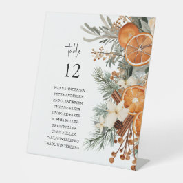 冬の緑のシーティンググラフテーブルの上記号 台座サイン