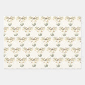 冬の緑のジンジャーブレッドクリスマス ラッピングペーパーシート (正面3)