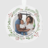 冬の緑のニューハウス写真 オーナメント (裏面)