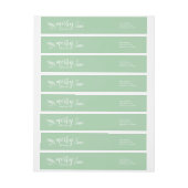 冬の緑のヒイラギと松のメリークリスマス ラップアラウンドラベル (シート)