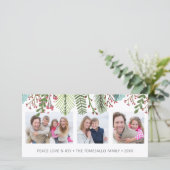 冬の緑のフォトコラージュ シーズンカード (スタンド正面)