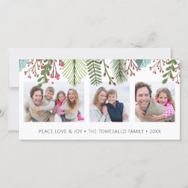 冬の緑のフォトコラージュ シーズンカード