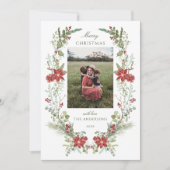 冬の緑のフレーム シーズンカード (正面)