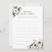 冬の緑のフローラどこ彼らはゲームカード 招待状 (正面)