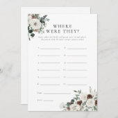 冬の緑のフローラどこ彼らはゲームカード 招待状 (正面/裏面)
