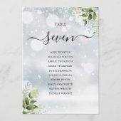 冬の緑のフローラシーティングプランテーブル番号 (正面)