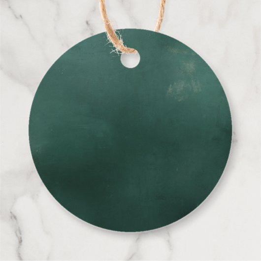 冬の緑のブライダルシャワーのエレガントなギフトタグ フェイバータグ (裏面)