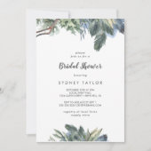 冬の緑のブライダルシャワー招待状 招待状 (正面)