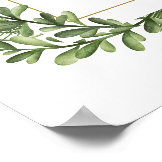 冬の緑のベビーシャワー歓迎の看板 ポスター (角)