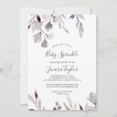 冬の緑のベビー散布 招待状 (正面)