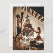 冬の緑のモノグラムクリスマスバウブルの写真 シーズンカード (裏面)