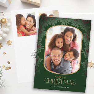 冬の緑のヤドリギ3枚の写真クリスマス シーズンカード