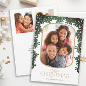 冬の緑のヤドリギ3枚の写真クリスマス シーズンカード