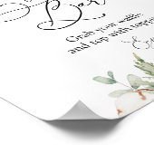 冬の緑のワッフルバーペデスタルサイン ポスター (角)