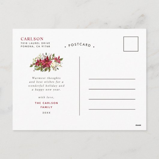 冬の緑の写真を心からお祈り シーズンポストカード (裏面)