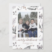 冬の緑の写真メリークリスマスカード シーズンカード (正面)
